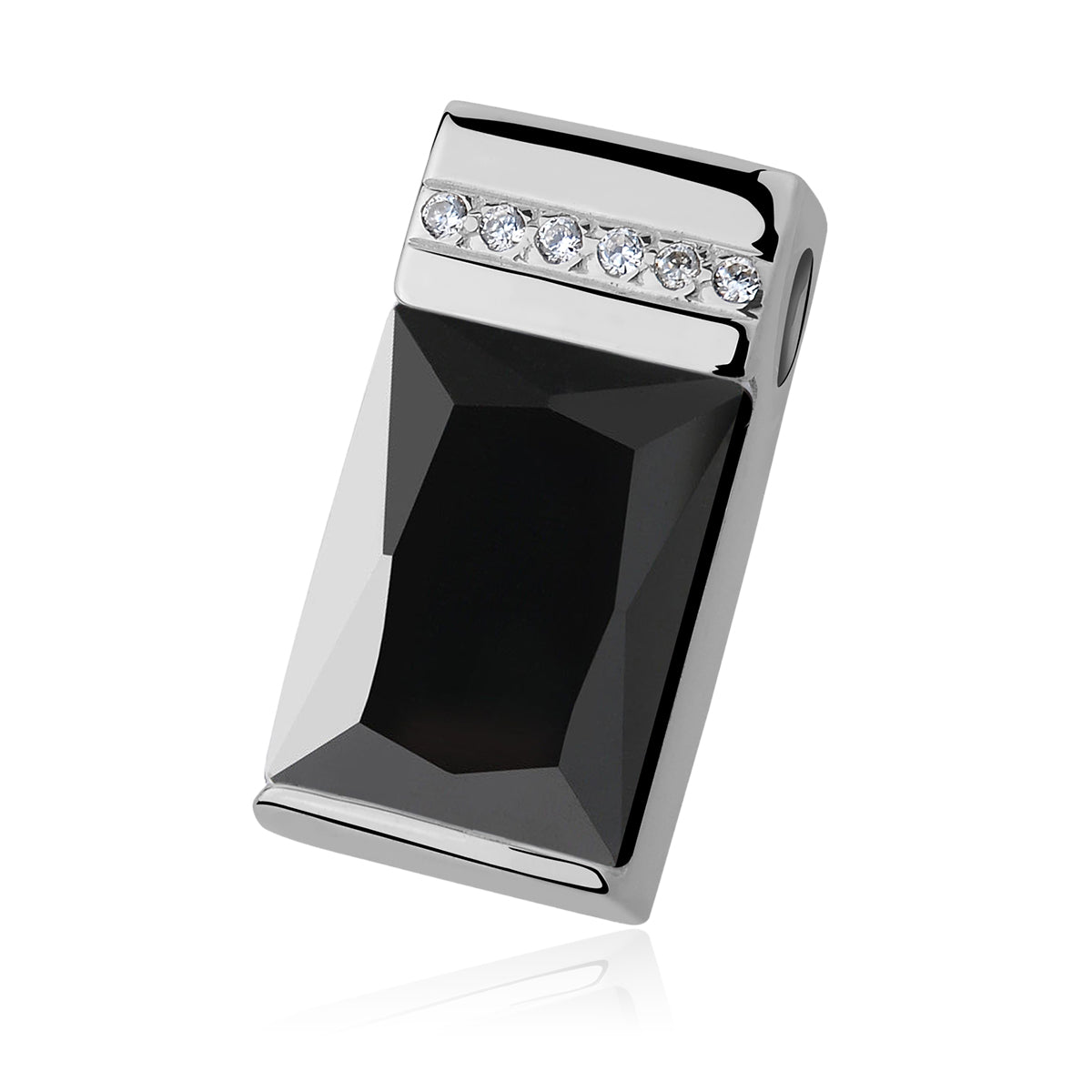 Silver impressive black zircoina pendant