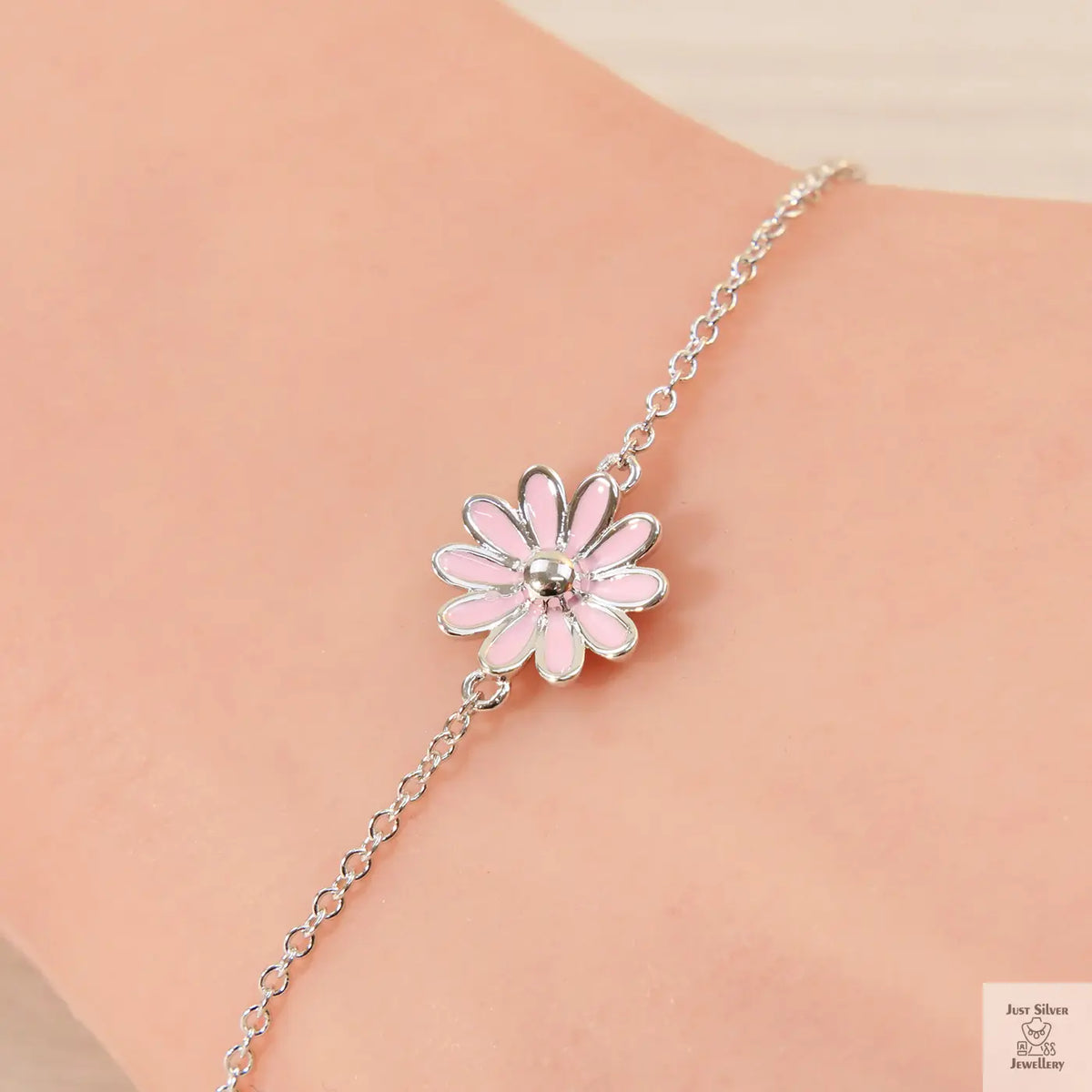 Silver Daisy Flower Bracelet Just Silver Jewellery