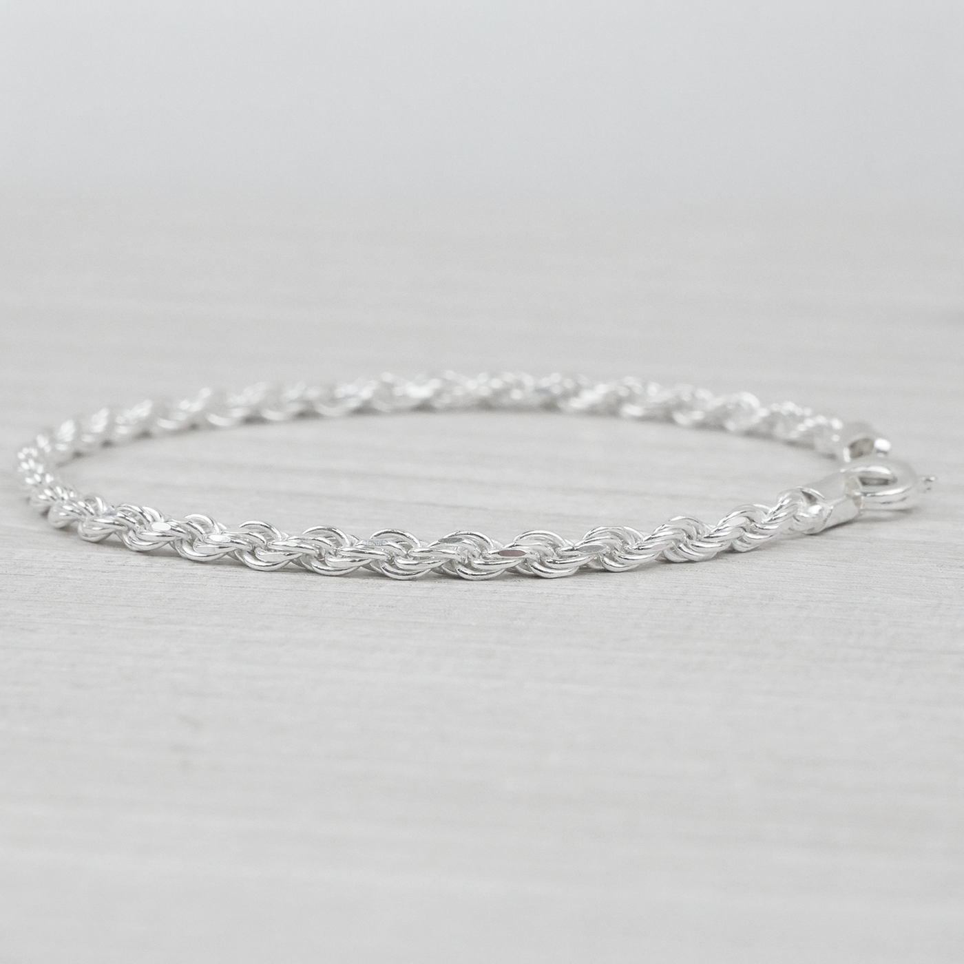 Solid Sterling Silver Rope Bracelet (2.7mm)