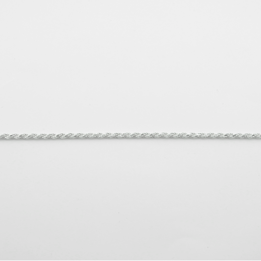 Silver chain on a light gray background