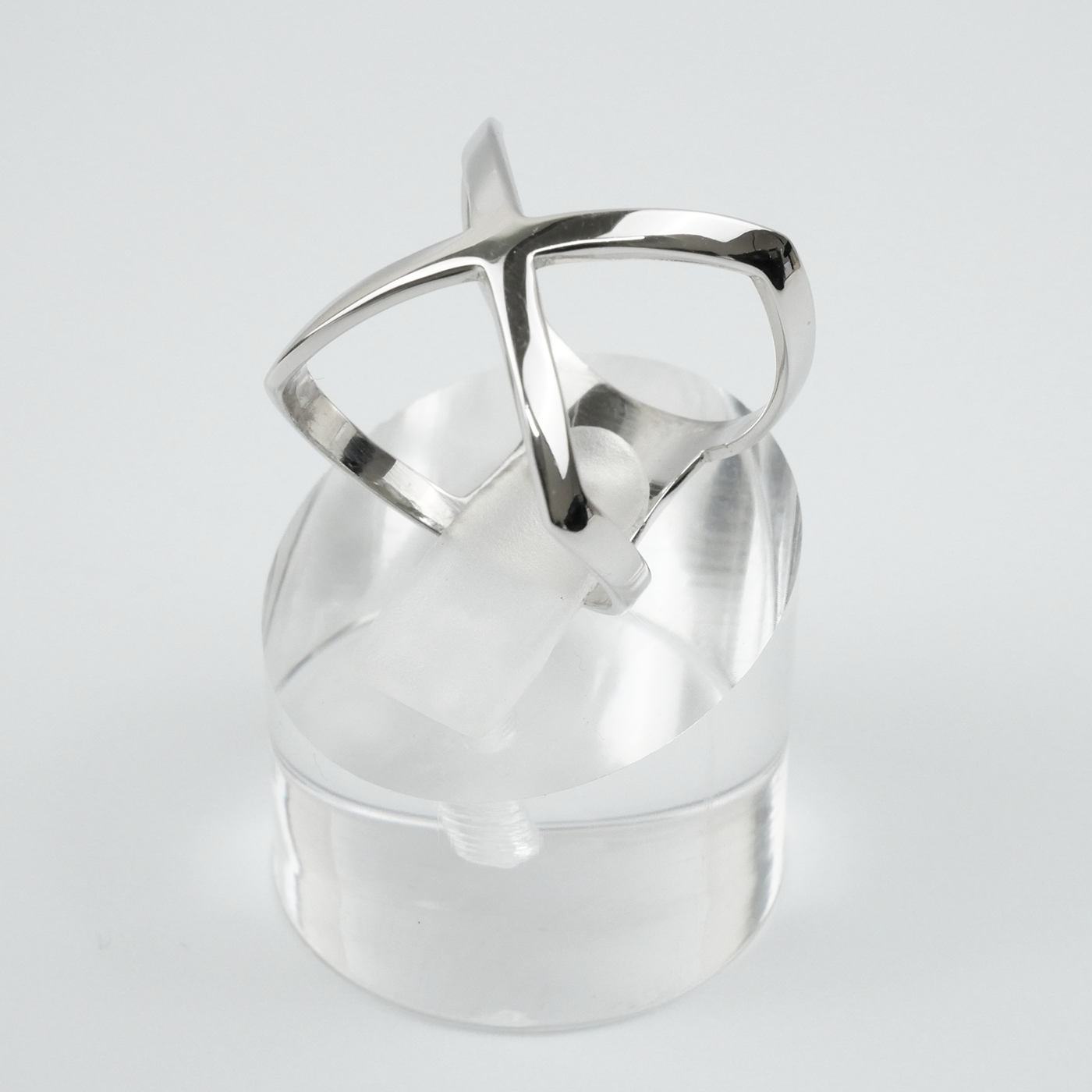 Silver Plain X Ring