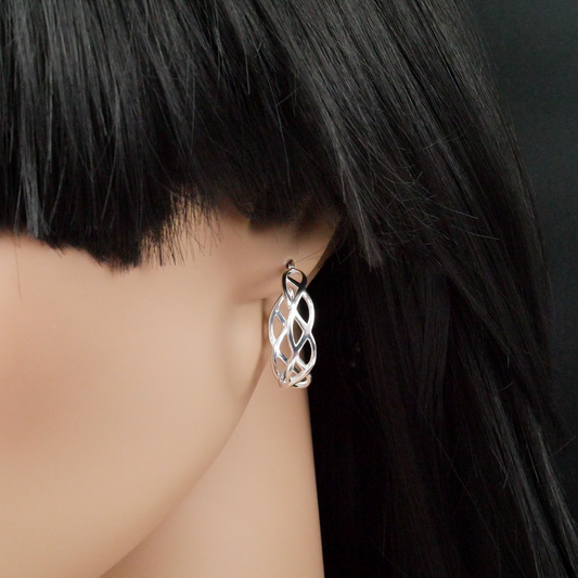 Silver "Celtic Hoop" Earring