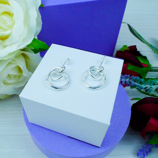 Silver "Twin Hoops" Earrings