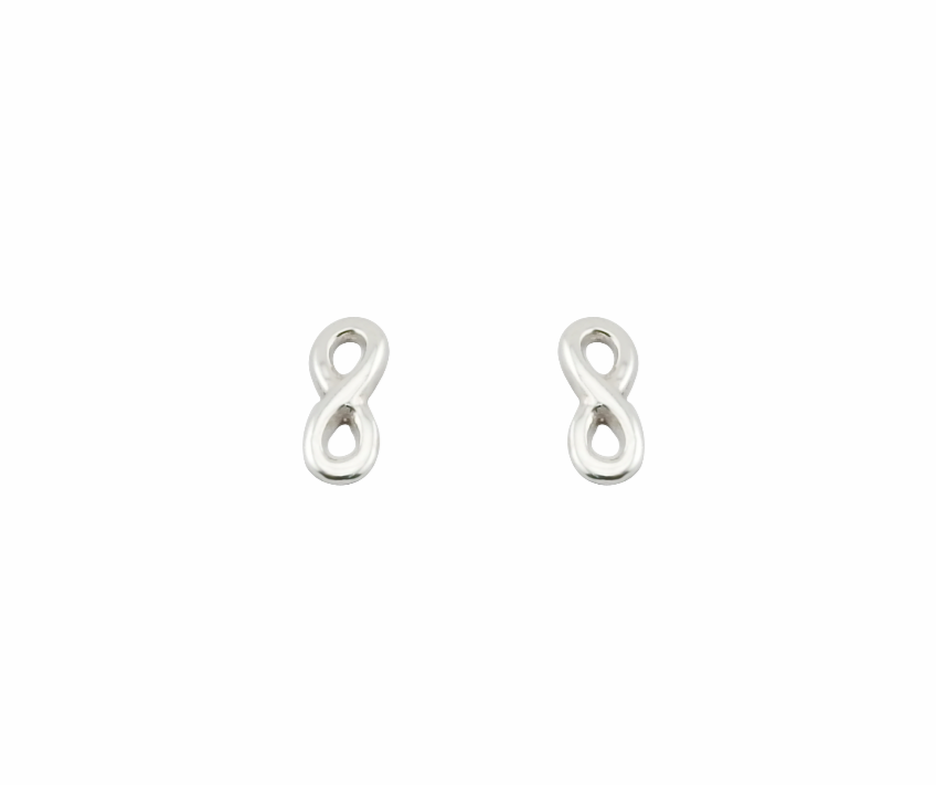 Pair of silver earrings on a white background