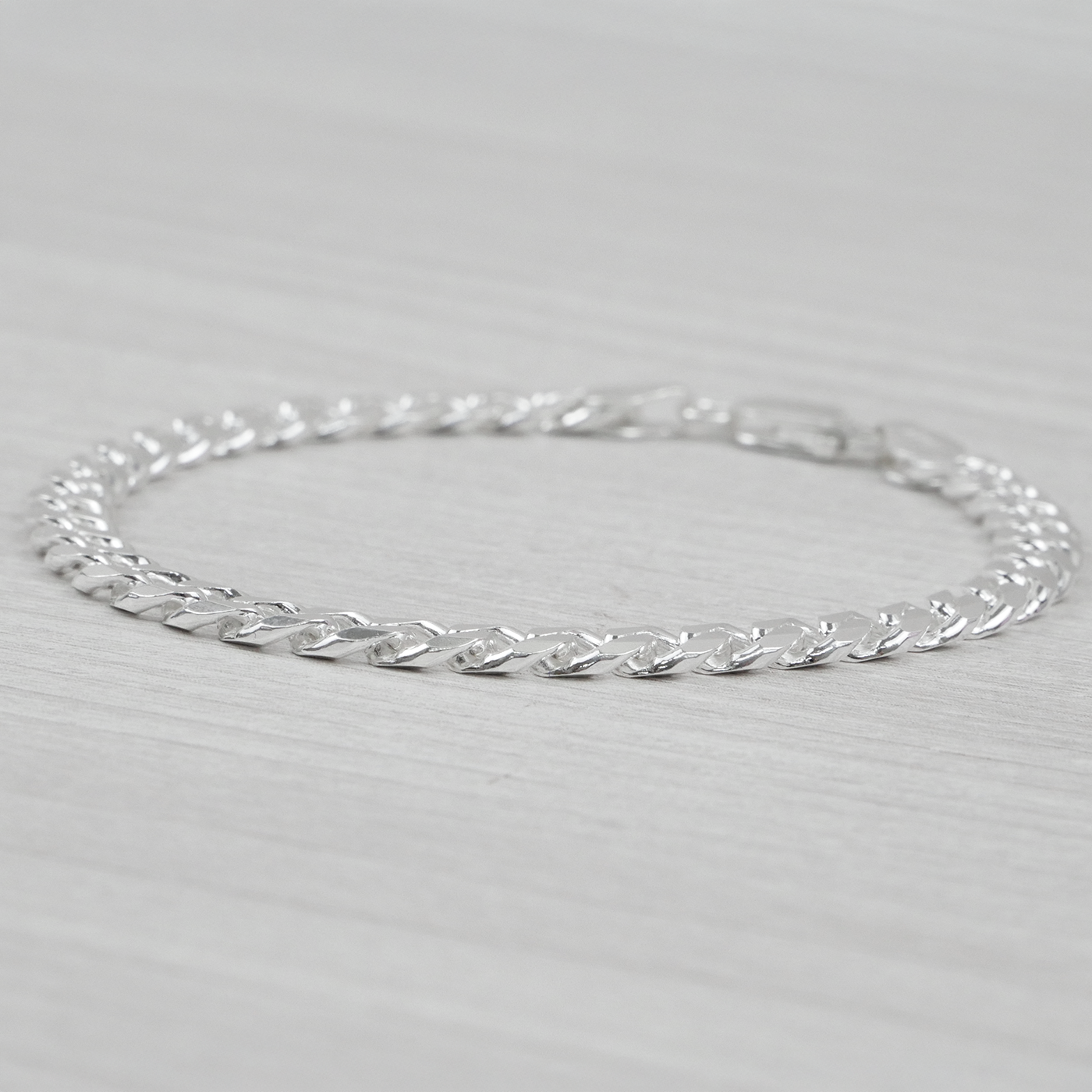 Solid Sterling Silver Curb Bracelet (5mm)