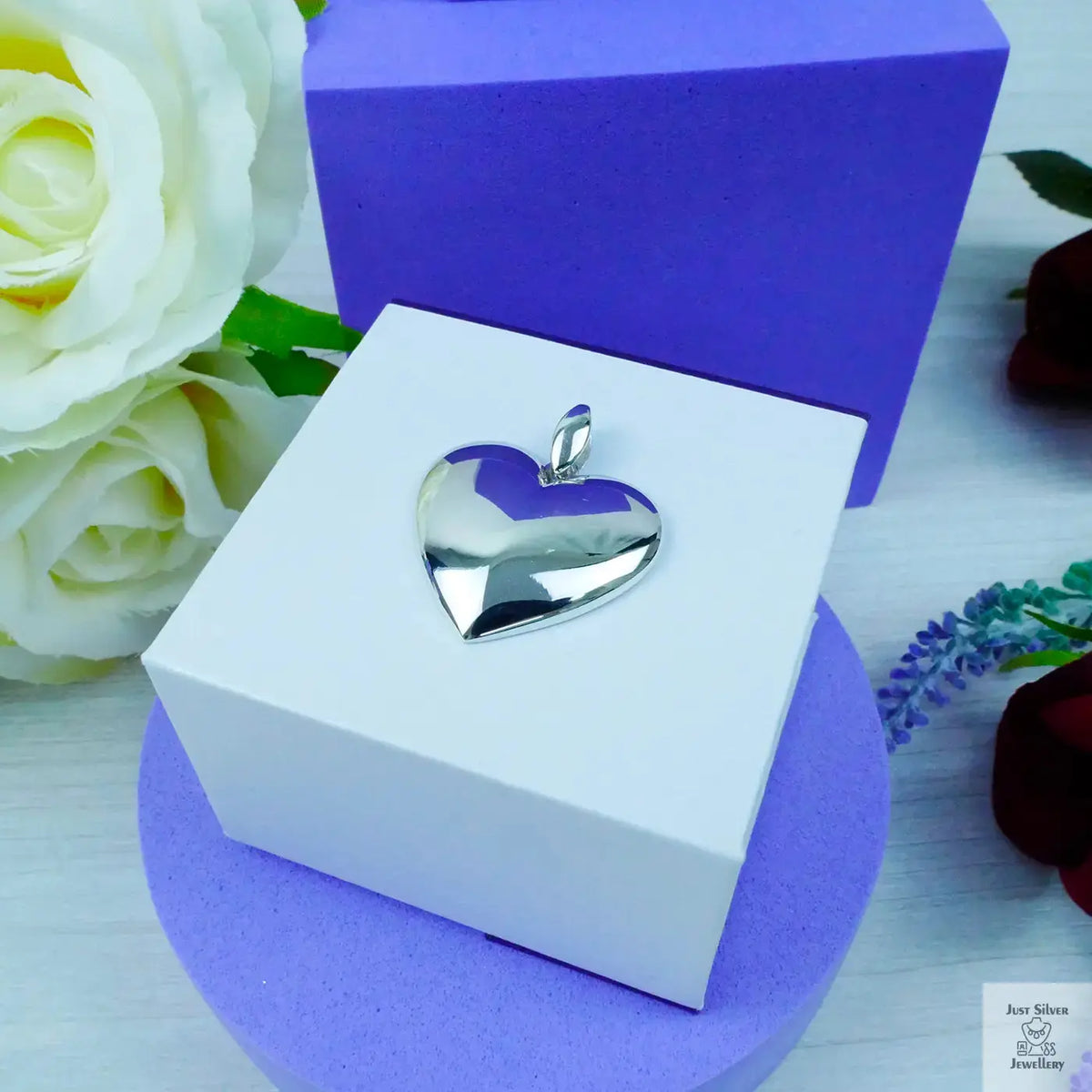 Silver Heart pendant Just Silver Jewellery