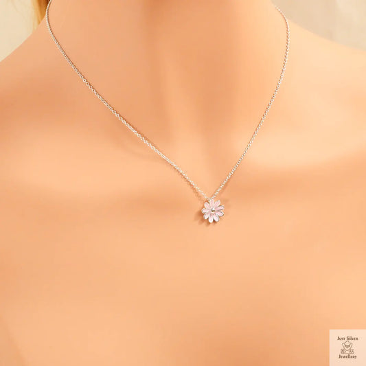 Silver Daisy Flower Necklace