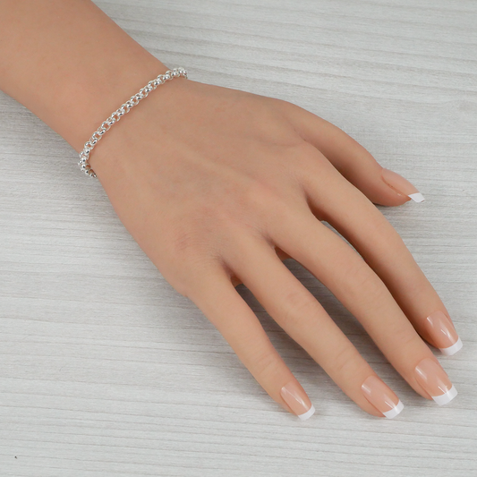 Solid Sterling Silver Rolo Bracelet (4.0mm)