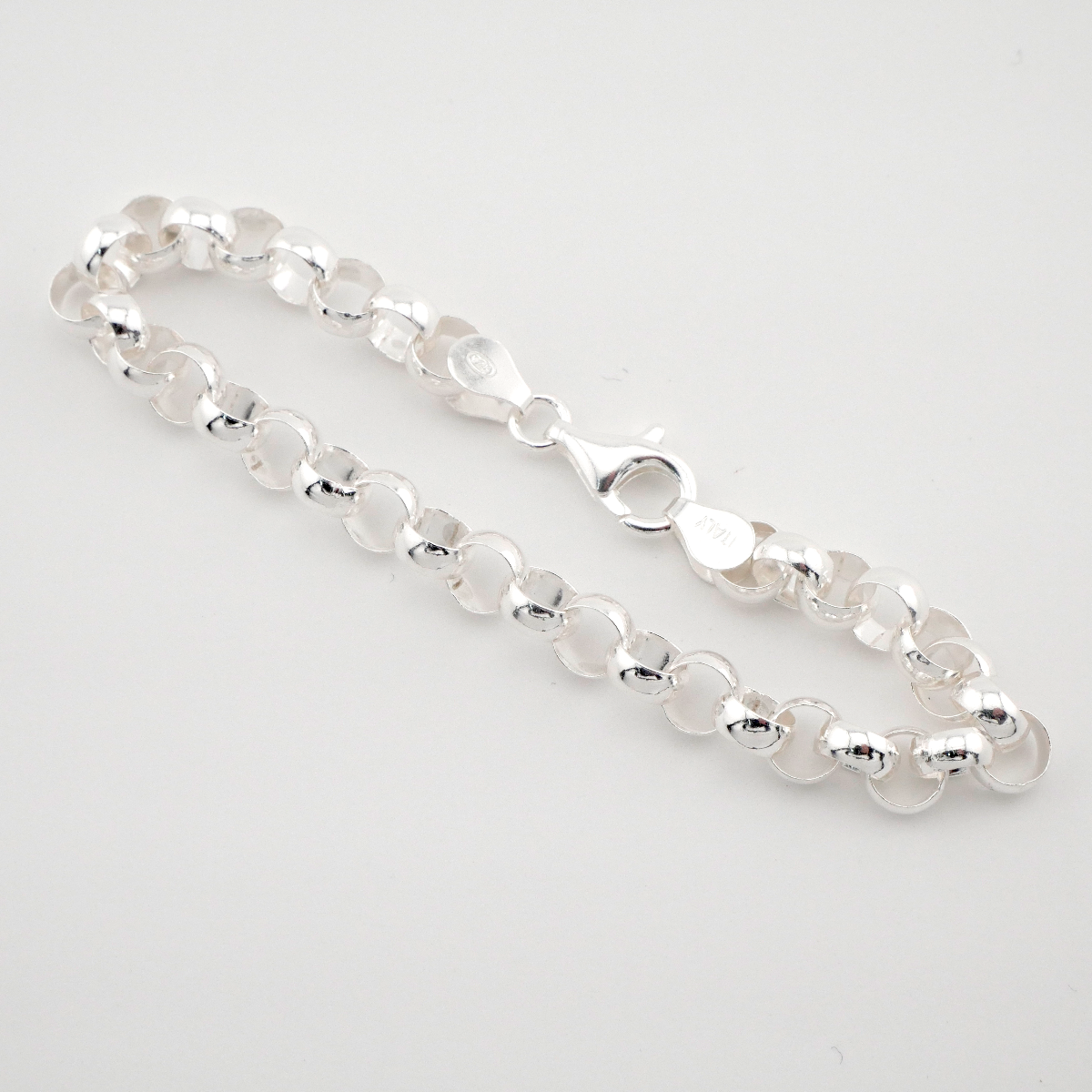 Solid Sterling Silver Rolo Bracelet (6.4mm)