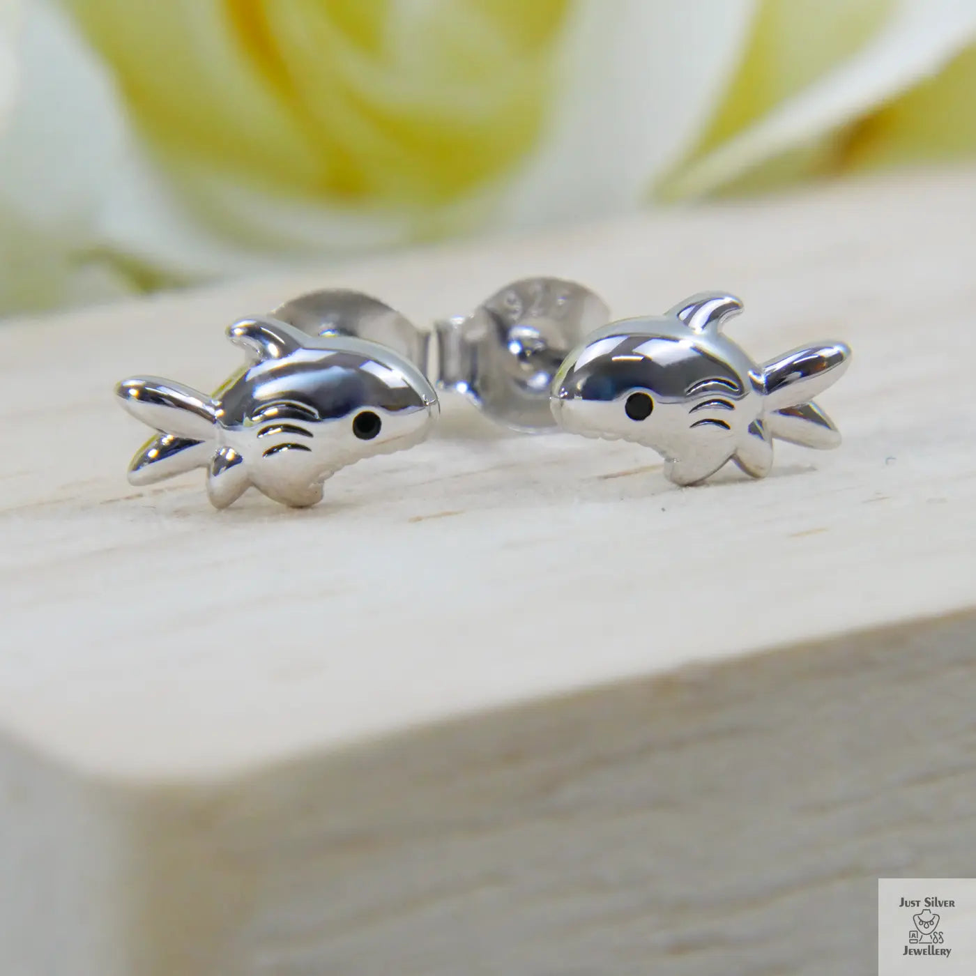 Silver 'Biting Shark' Earring Just Silver Jewellery