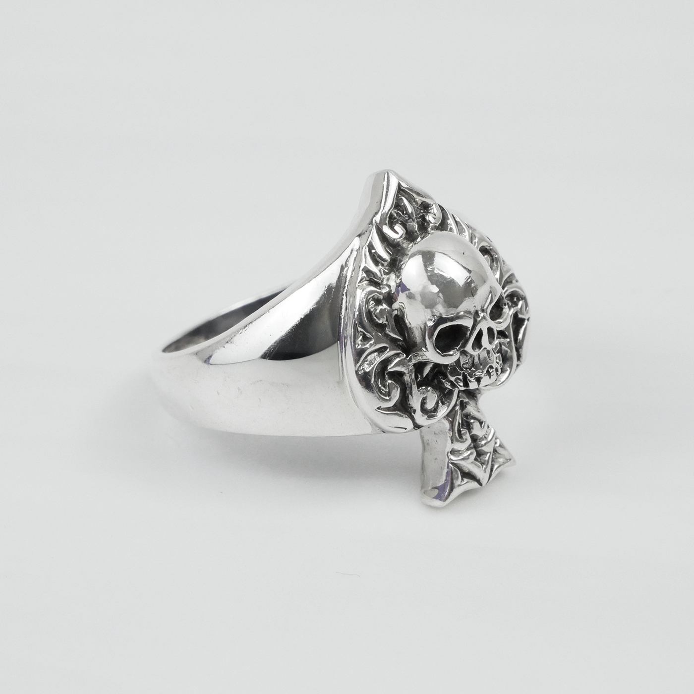 Silver "Ace & Skull" Gents Ring