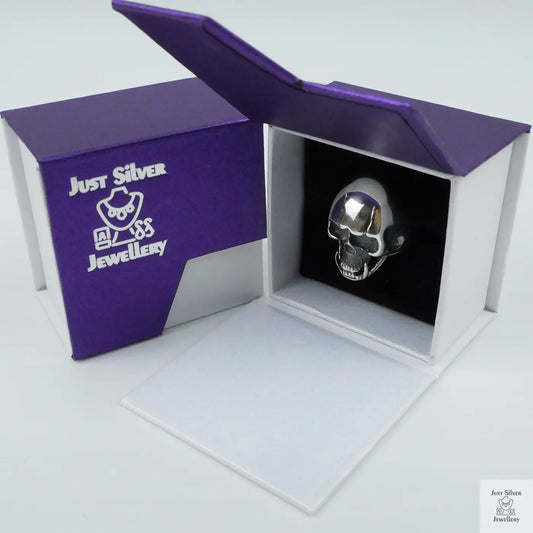 Silver Bold "Tusked Skull" Gents Ring Just Silver Jewellery