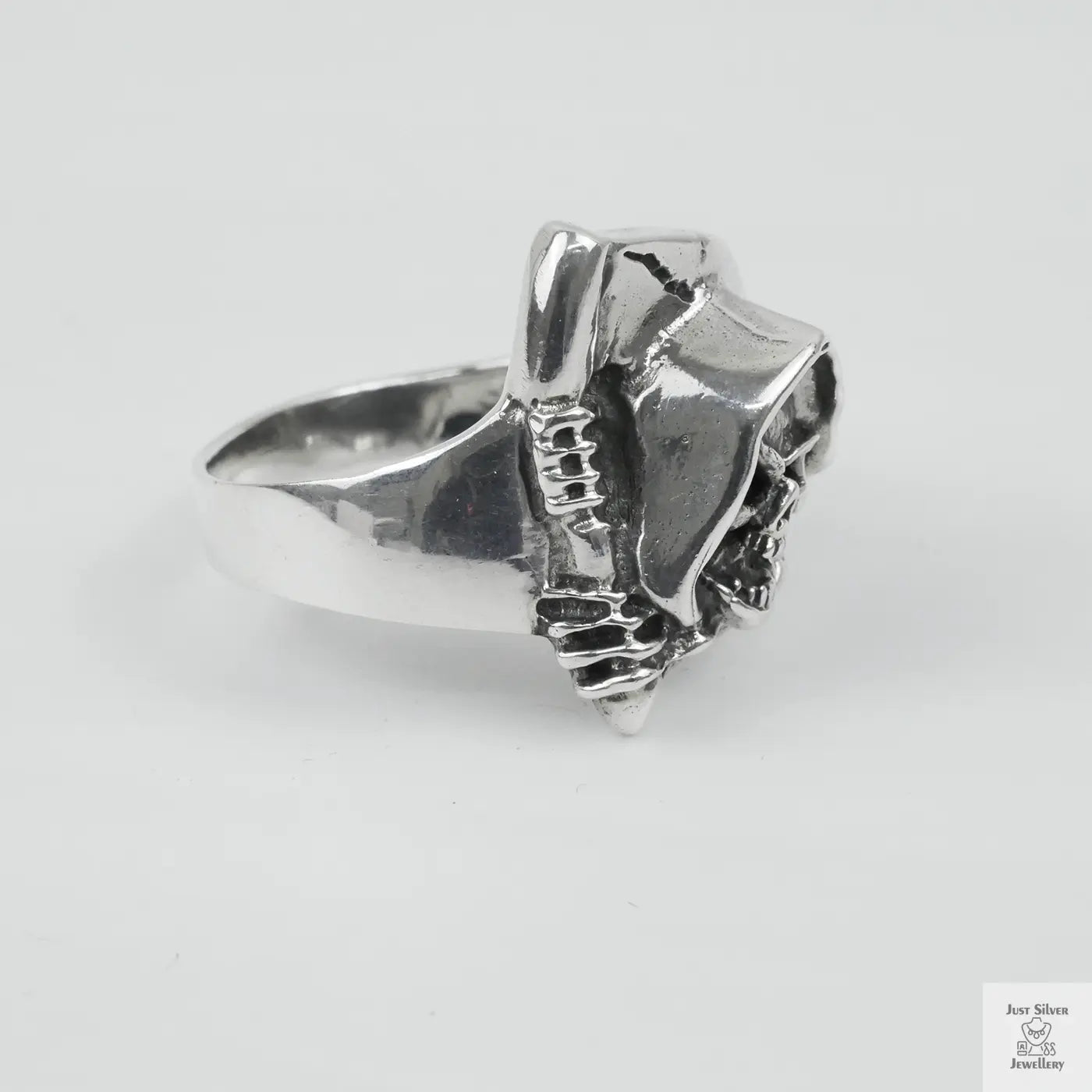Silver Bold "Grim Reaper" Gents Ring Just Silver Jewellery