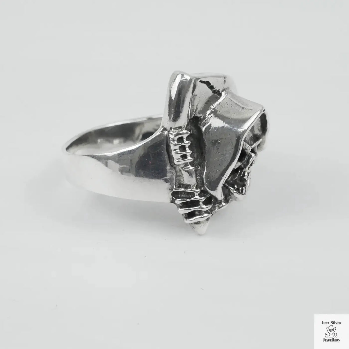 Silver Bold "Grim Reaper" Gents Ring Just Silver Jewellery