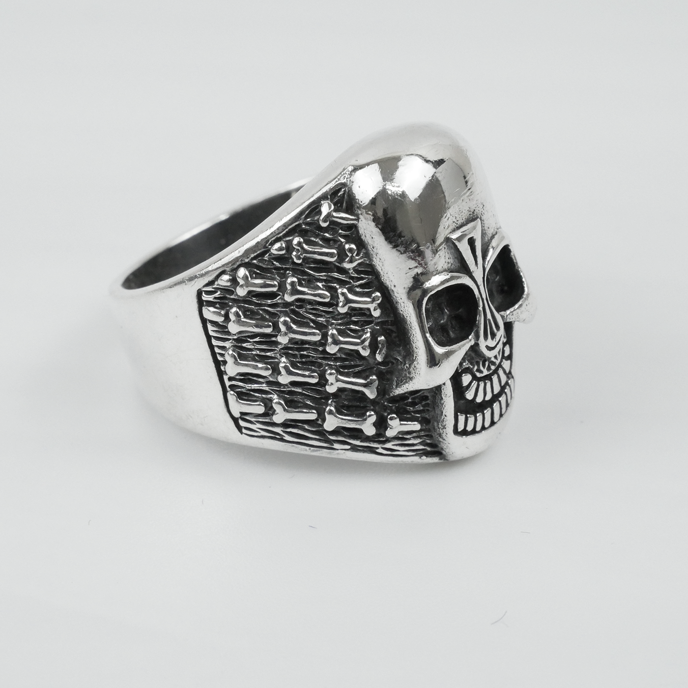 Silver "Aztec Skull" Gents Ring