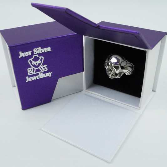 Silver "Cheeky Grin Skull" Gents Ring