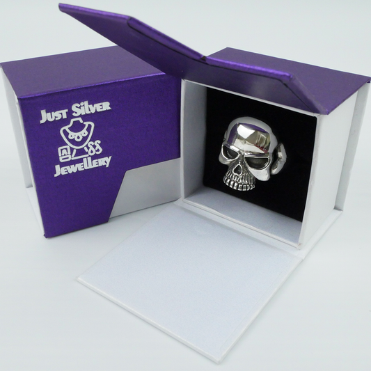 Silver "Skull Face" Gents Ring