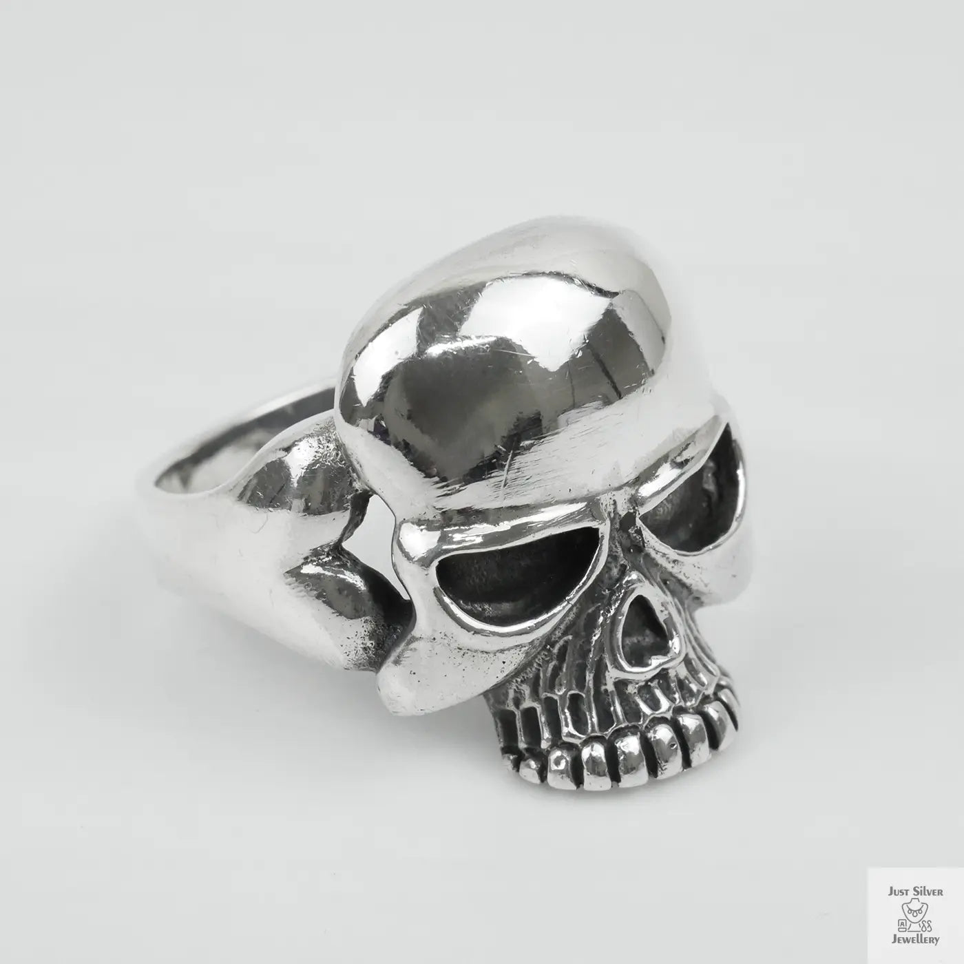 Silver Bold "Skull Face" Gents Ring Just Silver Jewellery