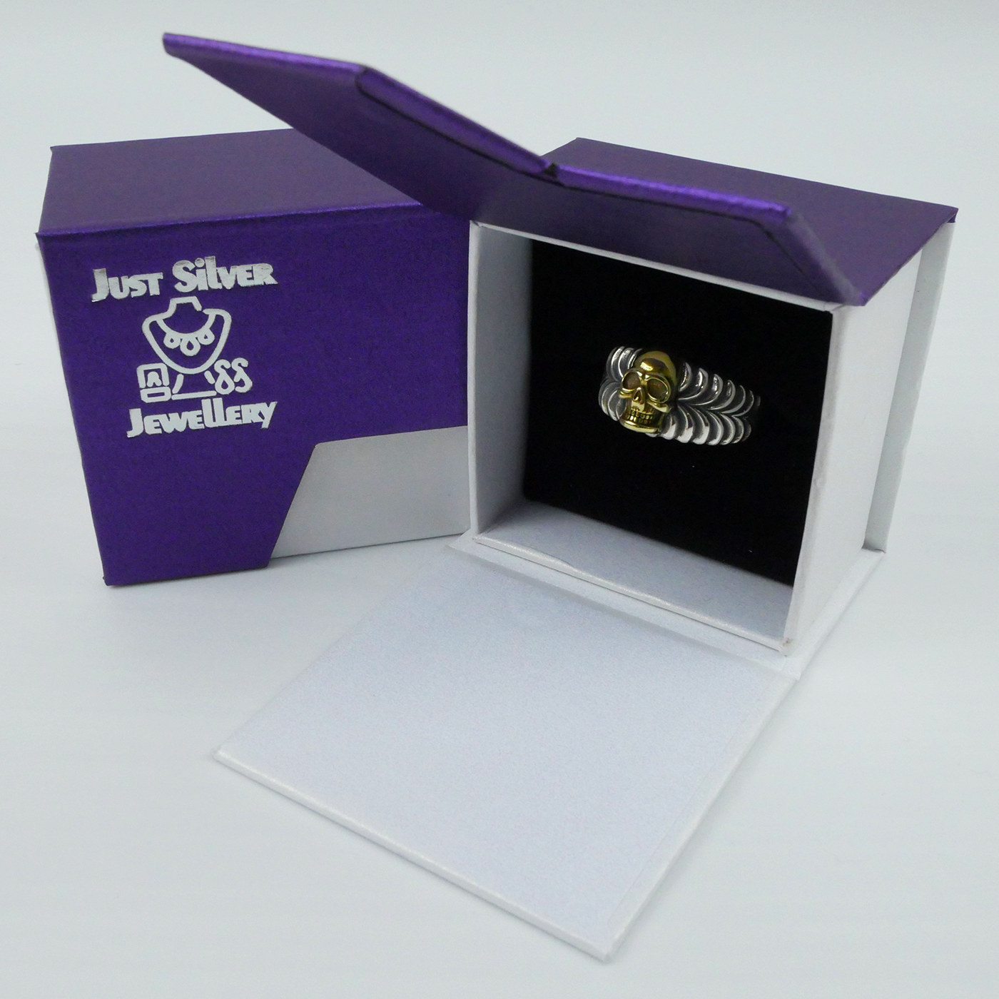 Silver "Brass Skull" Gents Ring