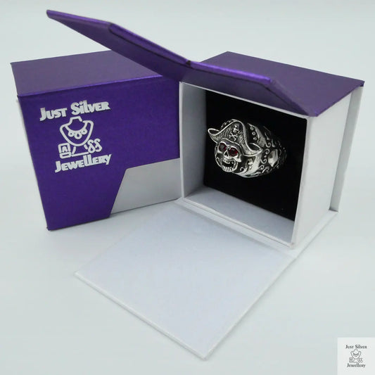 Silver Bold "Pirate Captain" Gents Ring Just Silver Jewellery