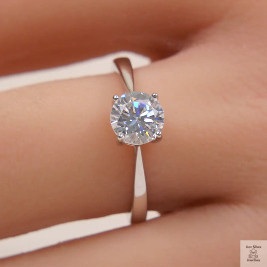 Silver Solitaire Natural Zircon Ring Just Silver Jewellery