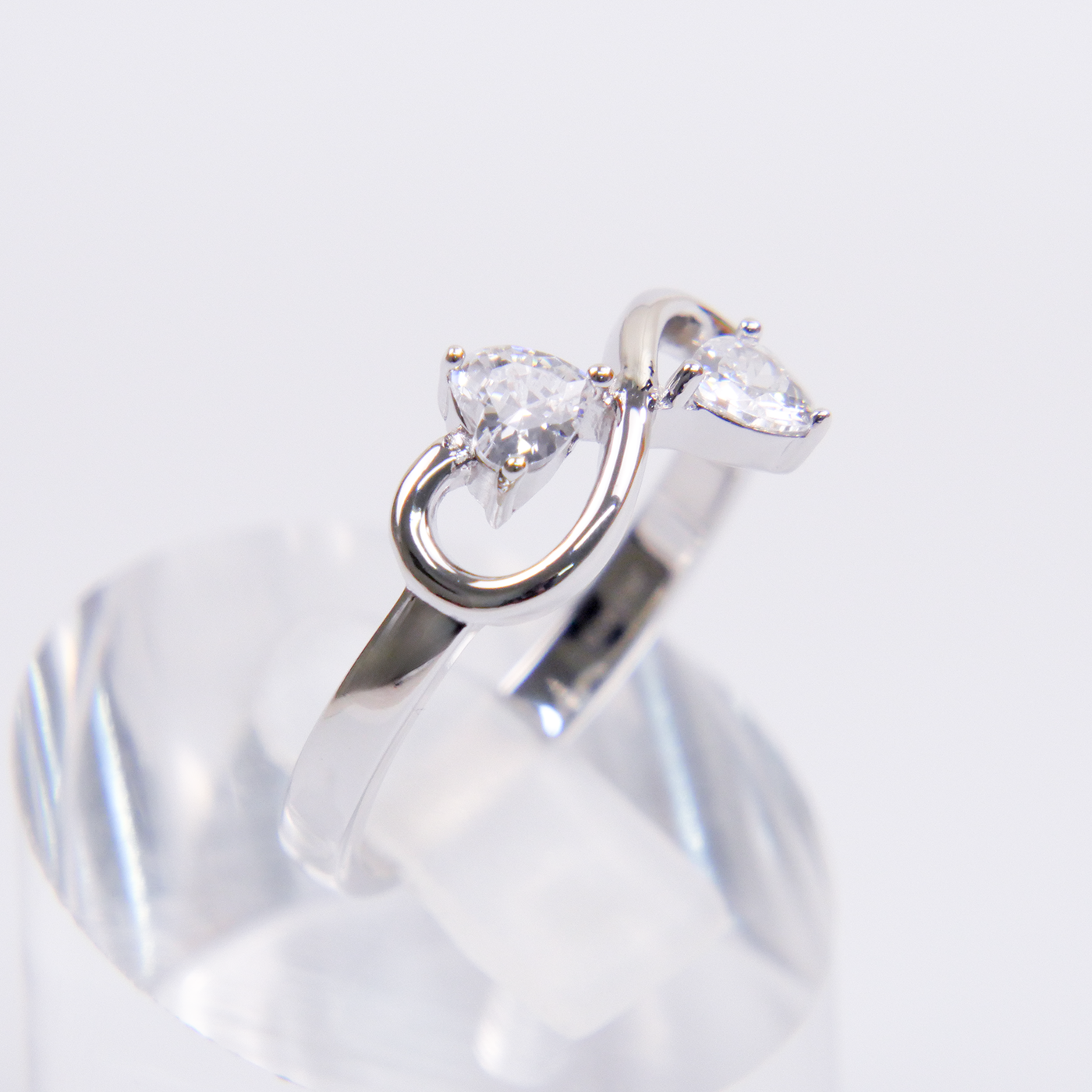 Silver Natural Zircon Infinity Ring
