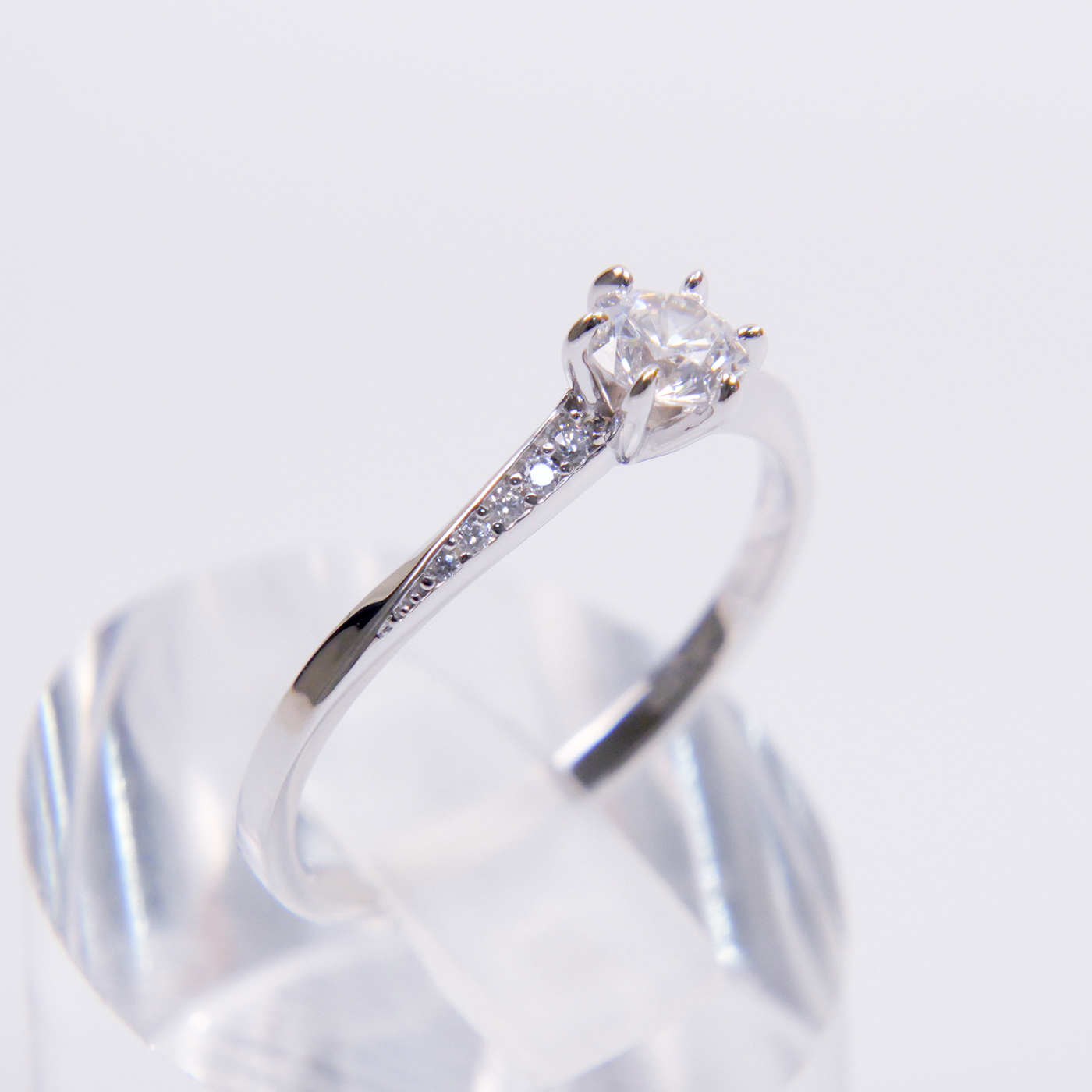Silver Natural Zircon Solitaire Ring