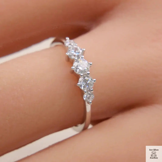 Silver Trilogy Natural Zircon Eternity Ring Just Silver Jewellery