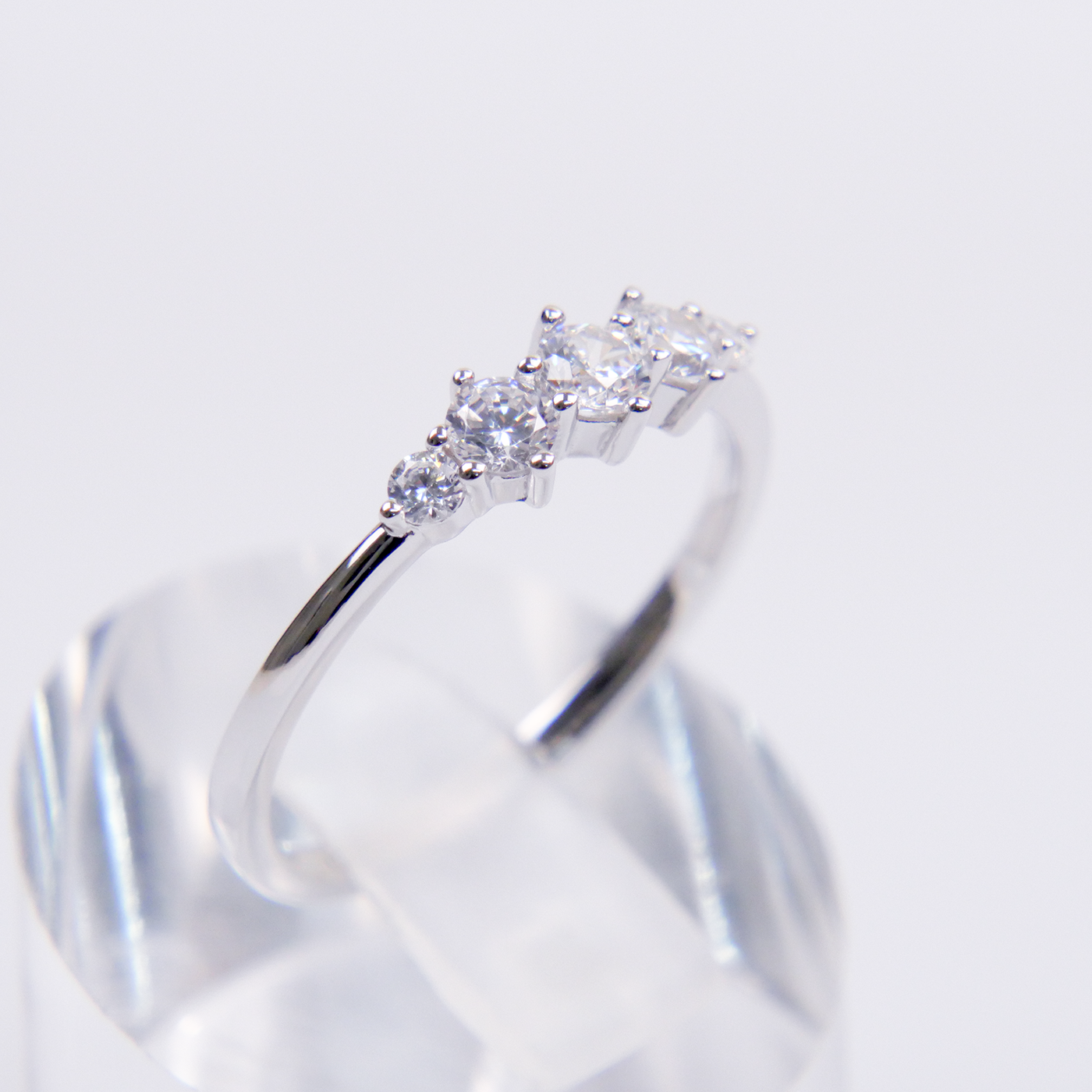 Silver Trilogy Natural Zircon Eternity Ring