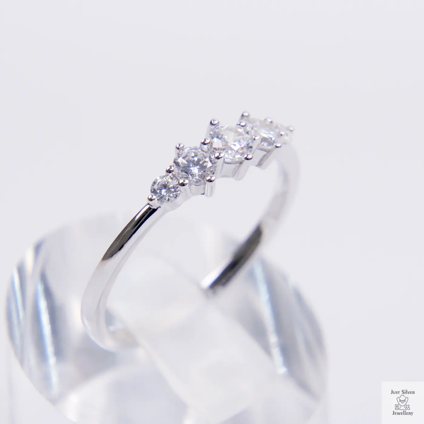 Silver Trilogy Natural Zircon Eternity Ring Just Silver Jewellery