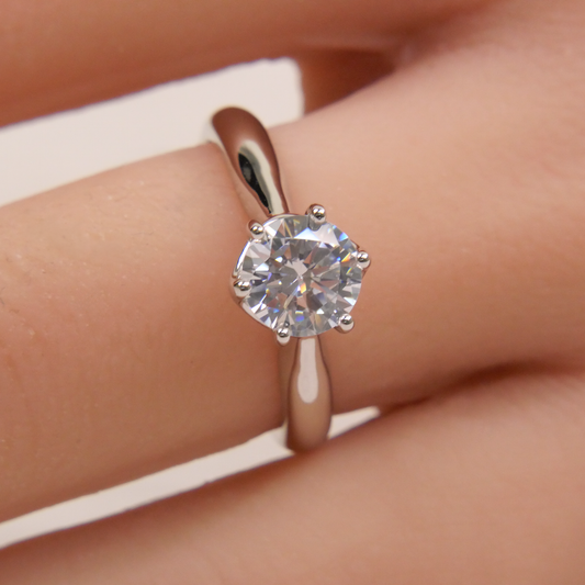 Silver Natural Zircon Solitaire Ring