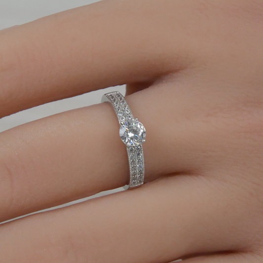 Silver White Zirconia Ring