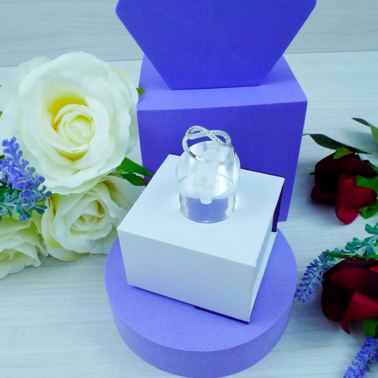 Silver White Zirconia Infinity Ring
