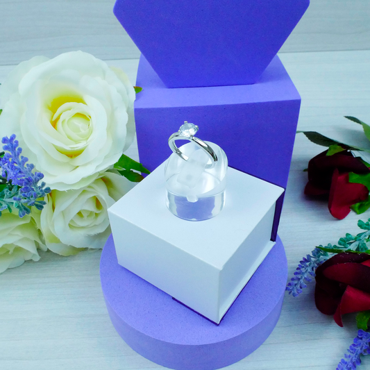 Silver Classic Design Solitare Zirconia Ring