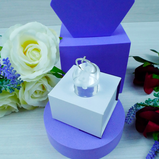 Silver Delicate Zirconia Cross Ring