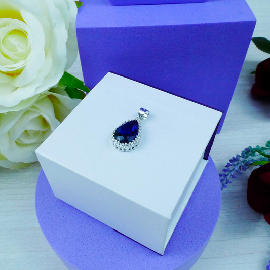 Silver "Pear Cut" Sapphire Zirconia & White Zirconia Gems