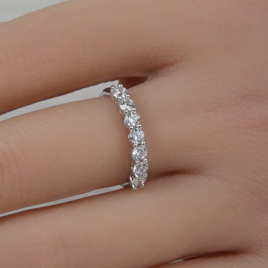 Silver White Zirconia eternity ring