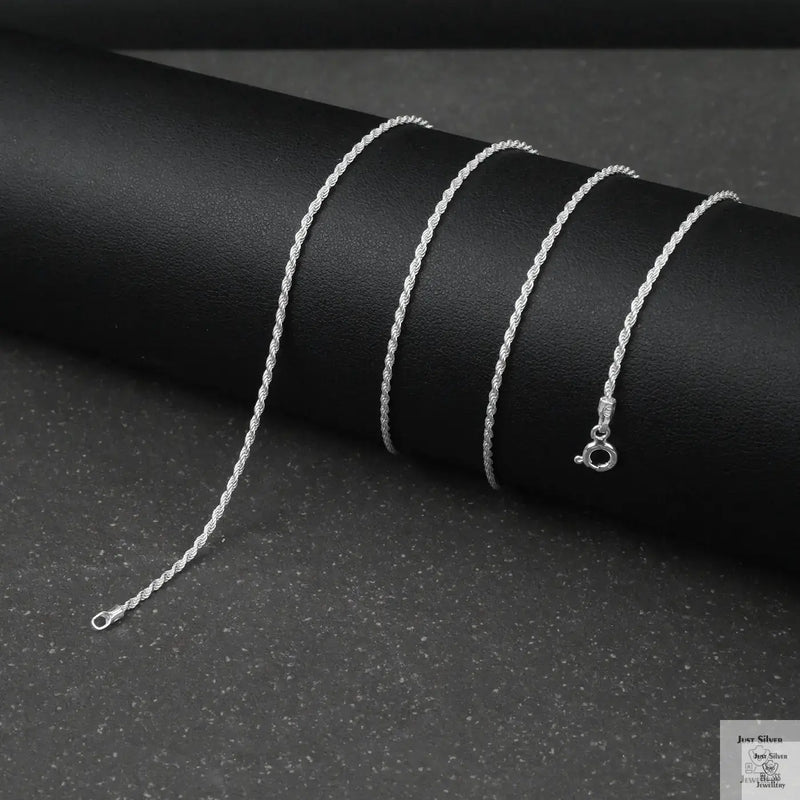 Recycled sterling silver rope chain necklace