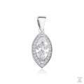 Silver Marquise cut white Zirconia Gem pendant Just Silver Jewellery 