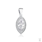 Silver Marquise cut white Zirconia Gem pendant Just Silver Jewellery 