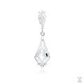 A silver bridal pendant with a white zirconia gemstone, designed in a geometric shape with intricate detailing.