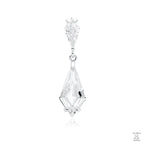 A silver bridal pendant with a white zirconia gemstone, designed in a geometric shape with intricate detailing.
