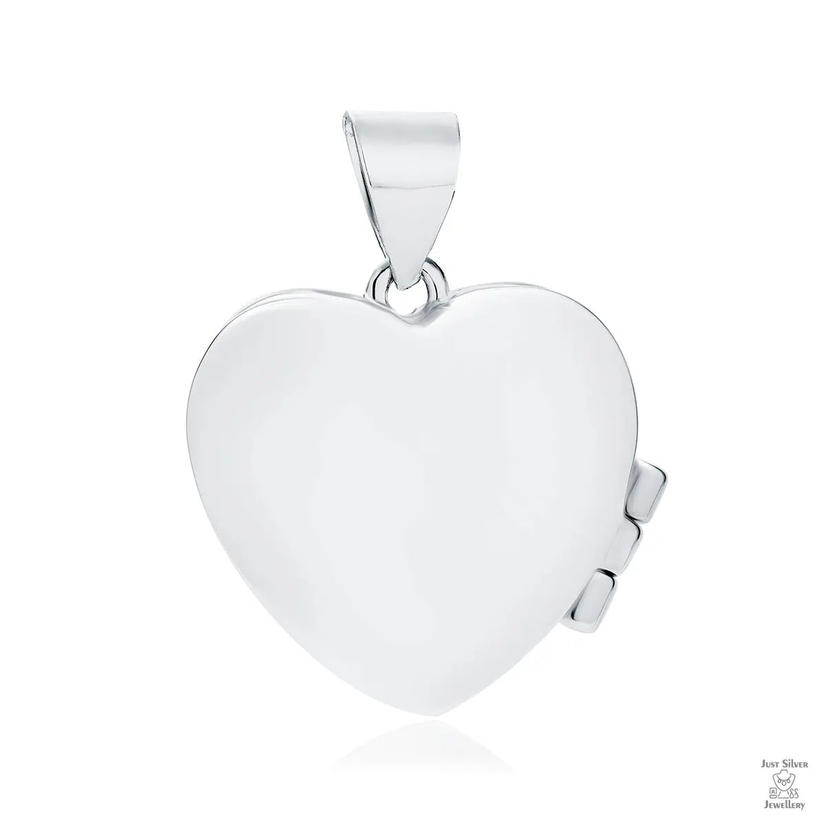 Silver White Zirconia Heart Locket Just Silver Jewellery