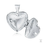 Silver White Zirconia Heart Locket Just Silver Jewellery