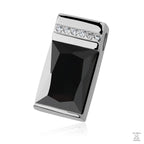 Silver impressive black zircoina pendant Just Silver Jewellery