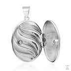 Silver Swirl Oval Locket Just Silver Jewellery