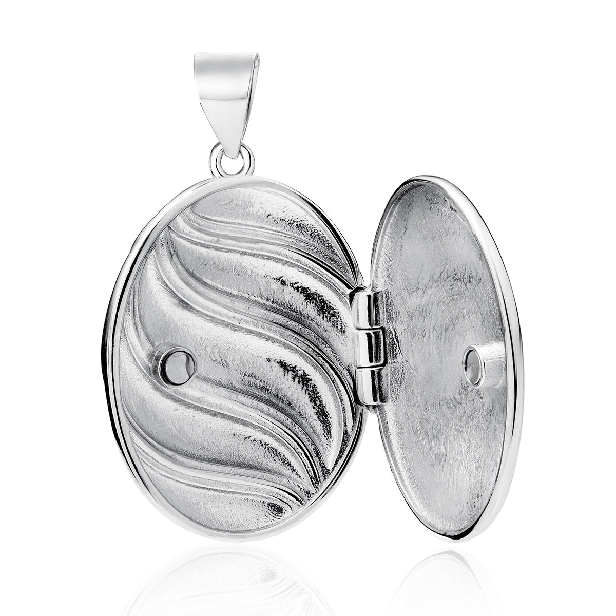 Silver Swirl Oval Locket
