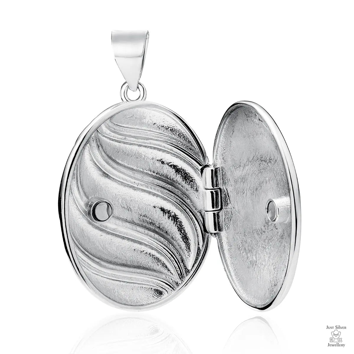 Silver Swirl Oval Locket Just Silver Jewellery