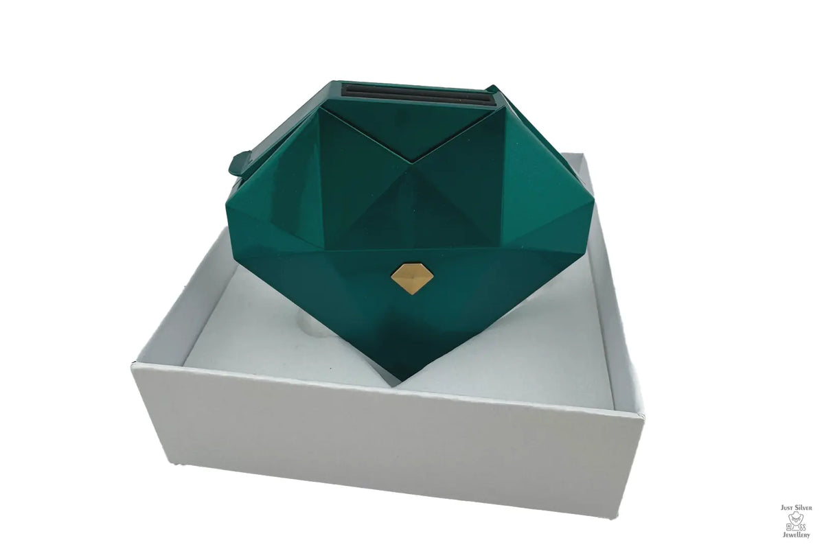 Diamond Heart Shape Ring Gift Box Just Silver Jewellery