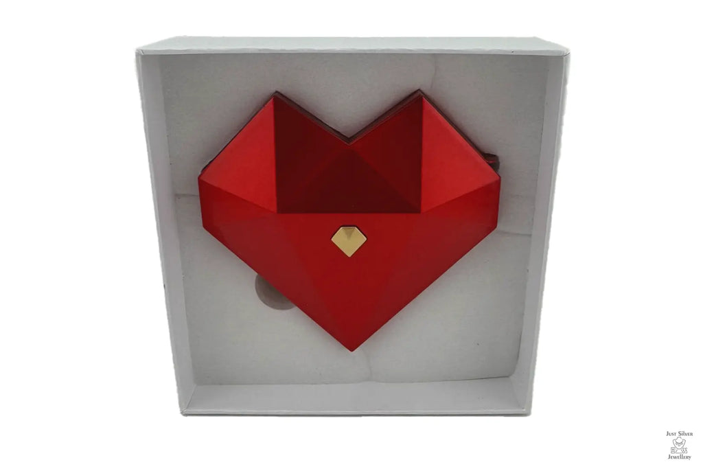 Diamond Heart Shape Ring Gift Box Just Silver Jewellery